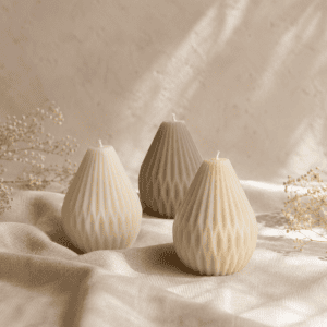 Bougie sculpturale goutte facettée